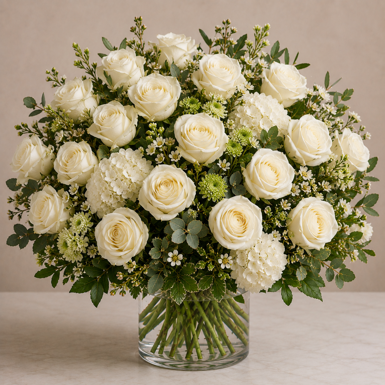 White Rose Birthday Bouquet