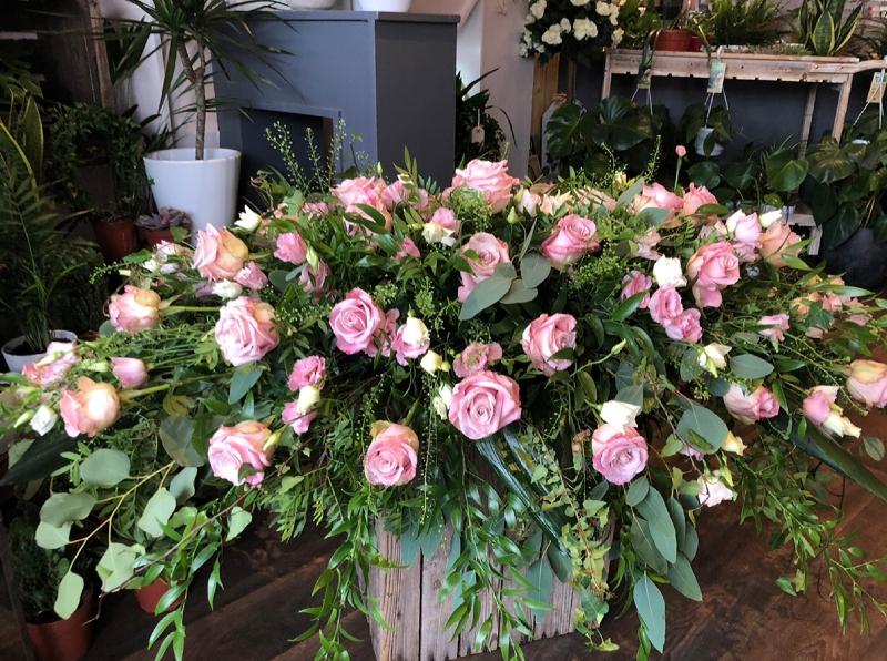 Blushing Grace Casket Spray