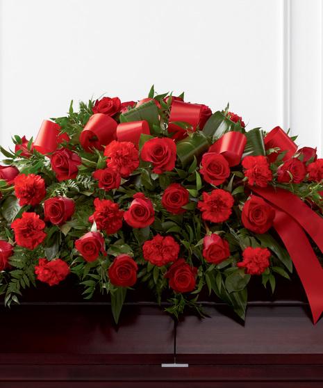 Crimson Farewell Casket Spray
