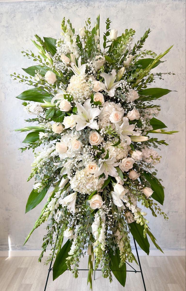 Peaceful White Standing Spray